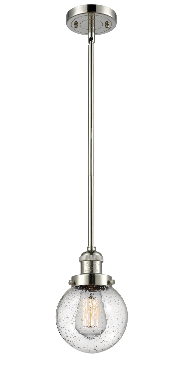 One Light Mini Pendant by Innovations - Franklin Restoration Collection, Polished Nickel Finish - 201S-PN-G204-6
