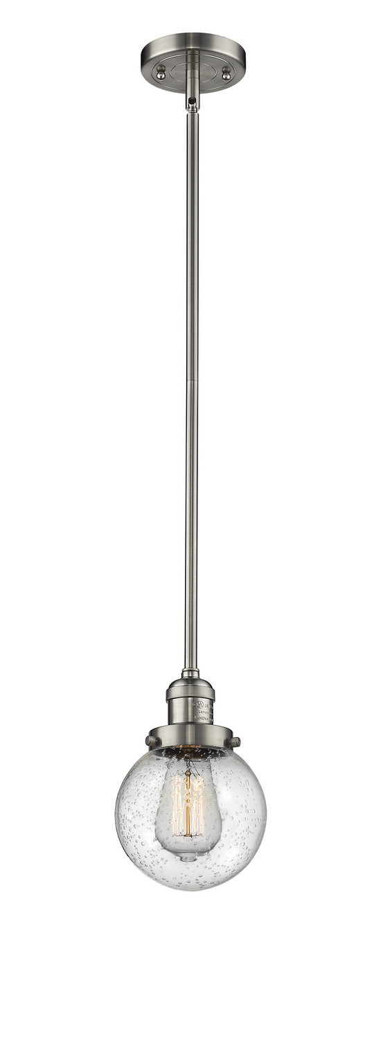 One Light Mini Pendant by Innovations - Franklin Restoration Collection, Brushed Satin Nickel Finish - 201S-SN-G204-6