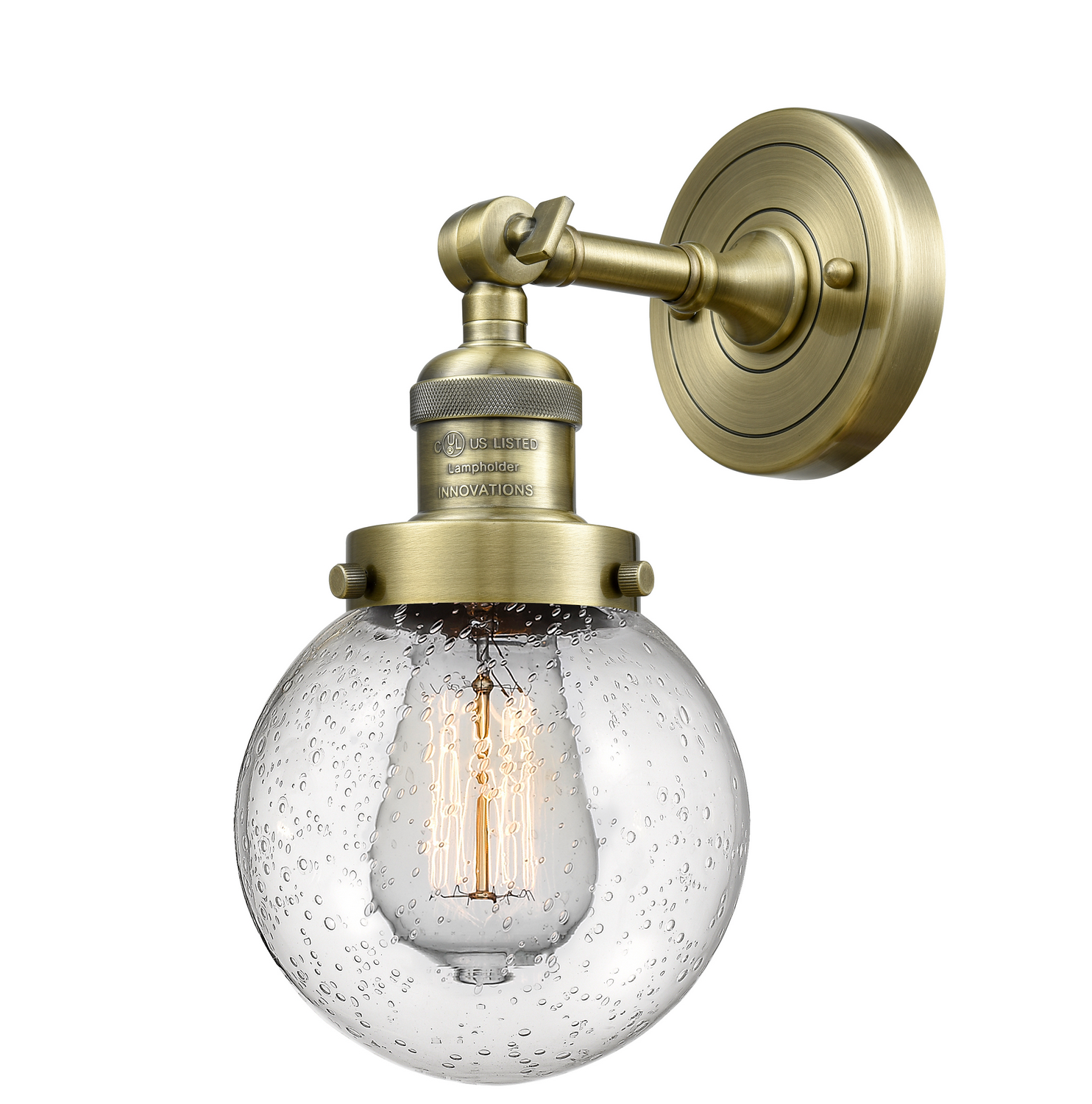 One Light Wall Sconce by Innovations - Franklin Restoration Collection, Antique Brass Finish - 203-AB-G204-6