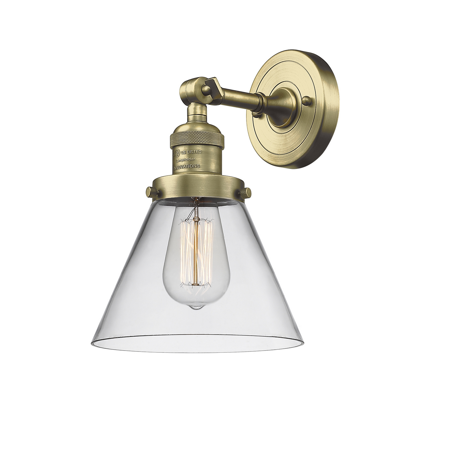 LED Wall Sconce by Innovations - Franklin Restoration Collection, Antique Brass Finish - 203-AB-G42-LED