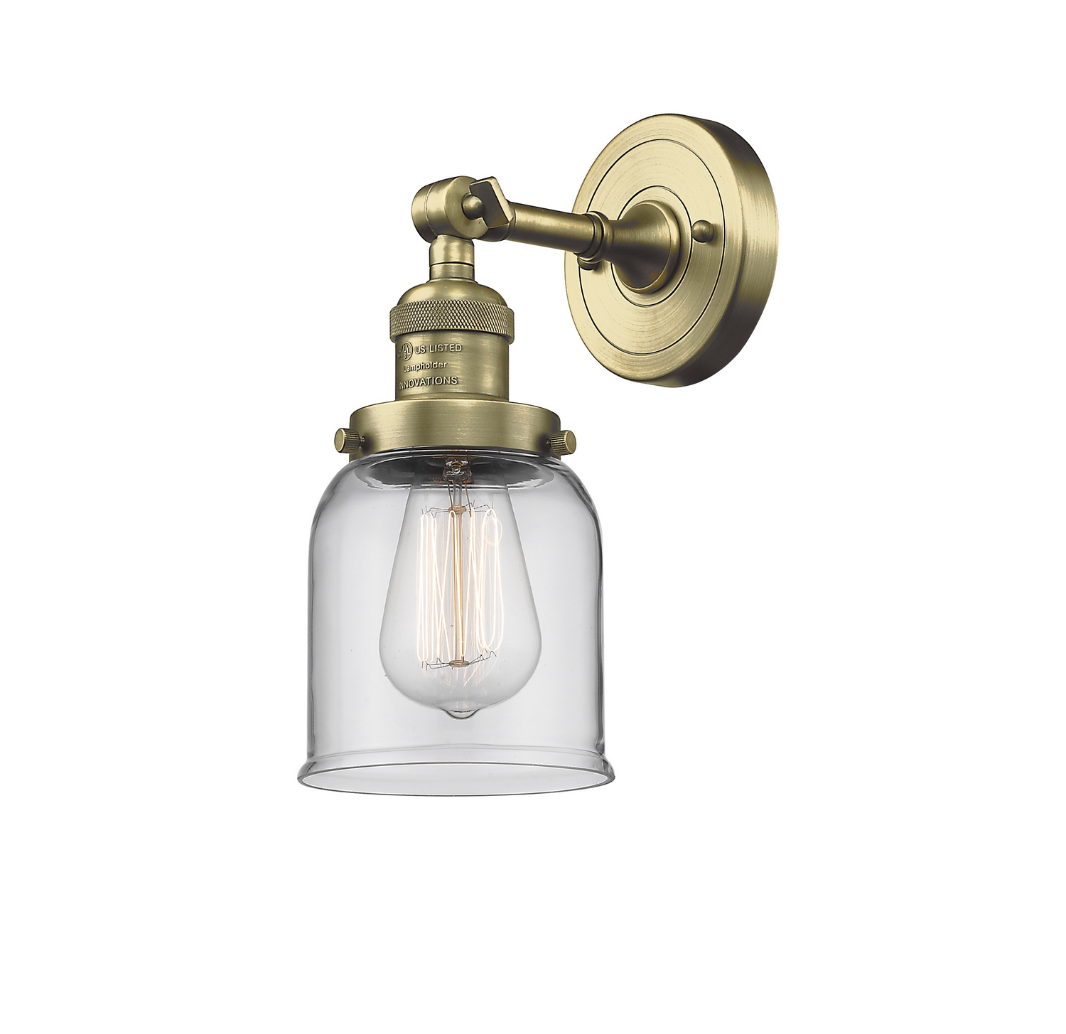 One Light Wall Sconce by Innovations - Franklin Restoration Collection, Antique Brass Finish - 203-AB-G52