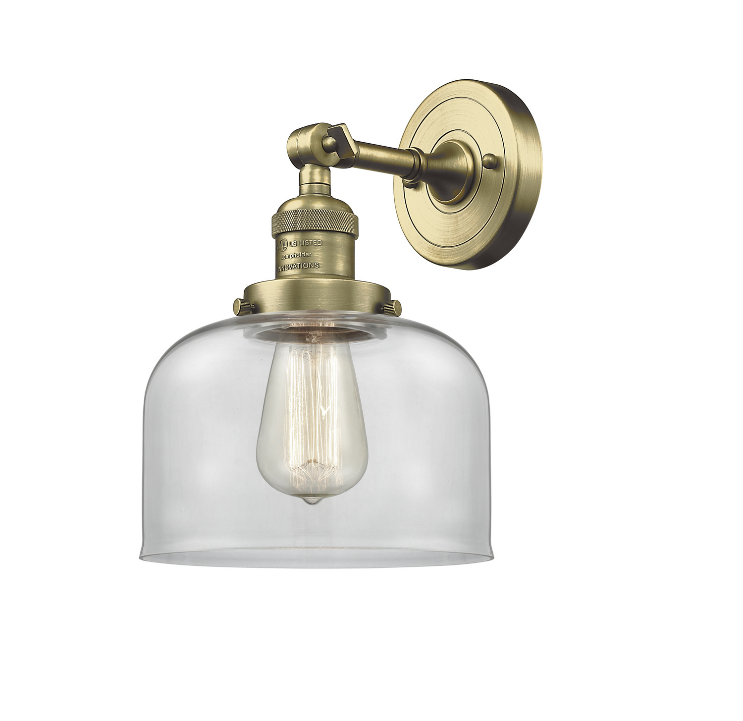 LED Wall Sconce by Innovations - Franklin Restoration Collection, Antique Brass Finish - 203-AB-G72-LED