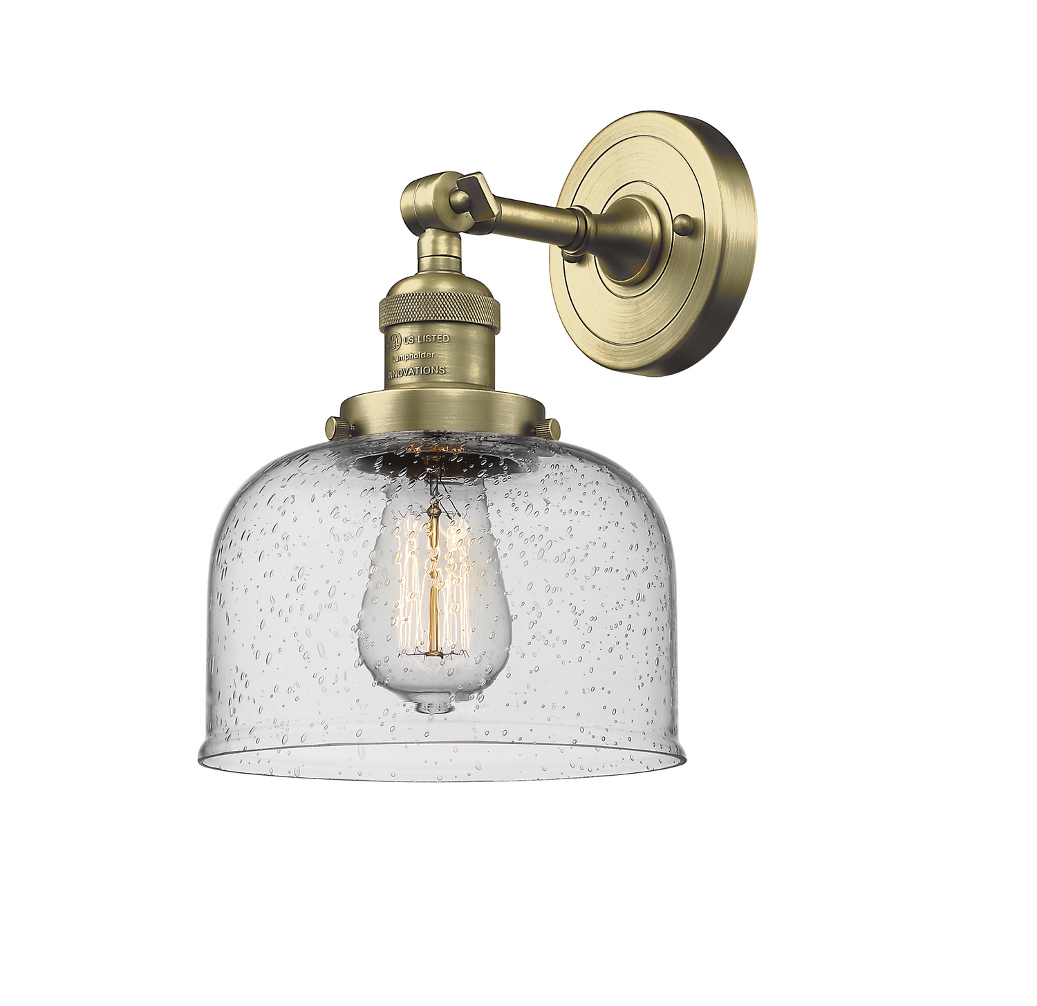 LED Wall Sconce by Innovations - Franklin Restoration Collection, Antique Brass Finish - 203-AB-G74-LED