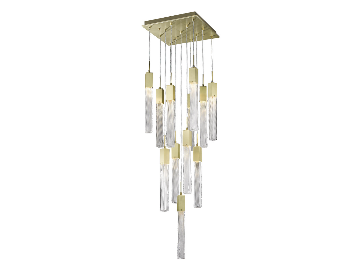 Boa 13-Light Pendant in Brushed Brass