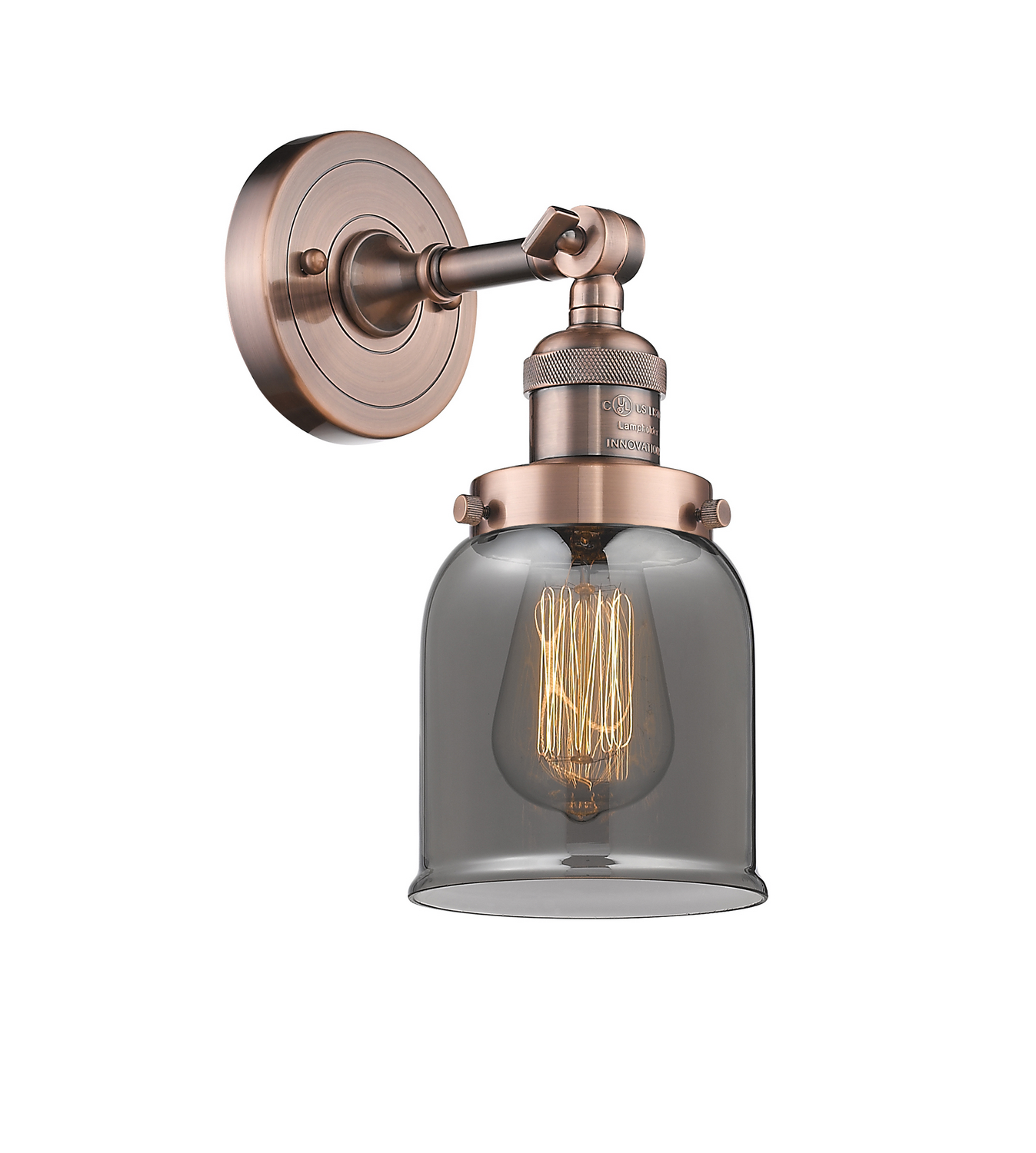 LED Wall Sconce by Innovations - Franklin Restoration Collection, Antique Copper Finish - 203-AC-G53-LED