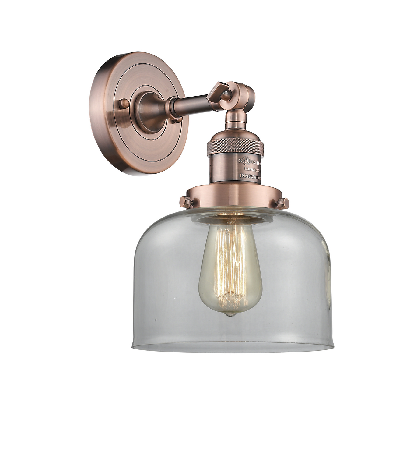 LED Wall Sconce by Innovations - Franklin Restoration Collection, Antique Copper Finish - 203-AC-G72-LED