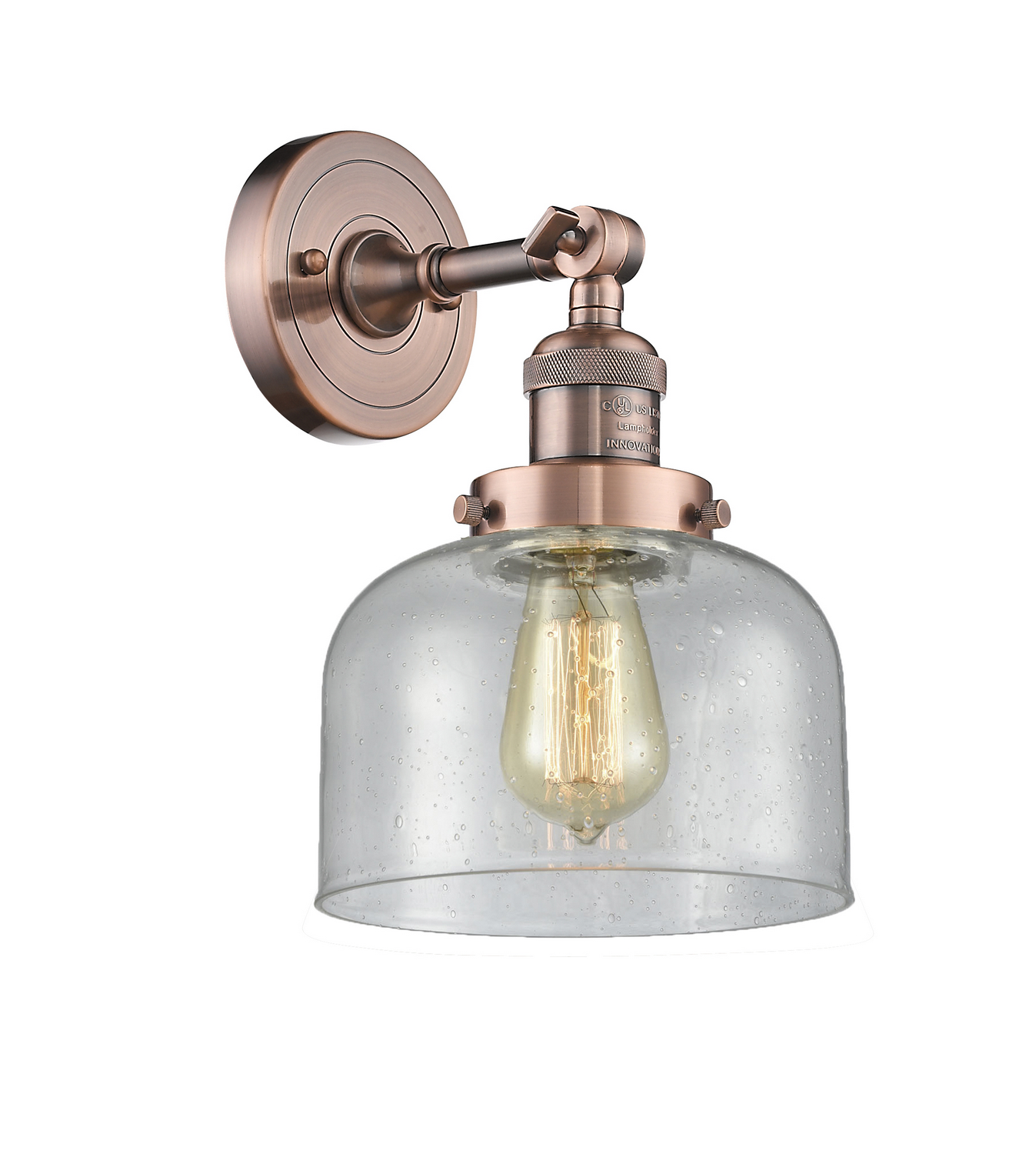 LED Wall Sconce by Innovations - Franklin Restoration Collection, Antique Copper Finish - 203-AC-G74-LED