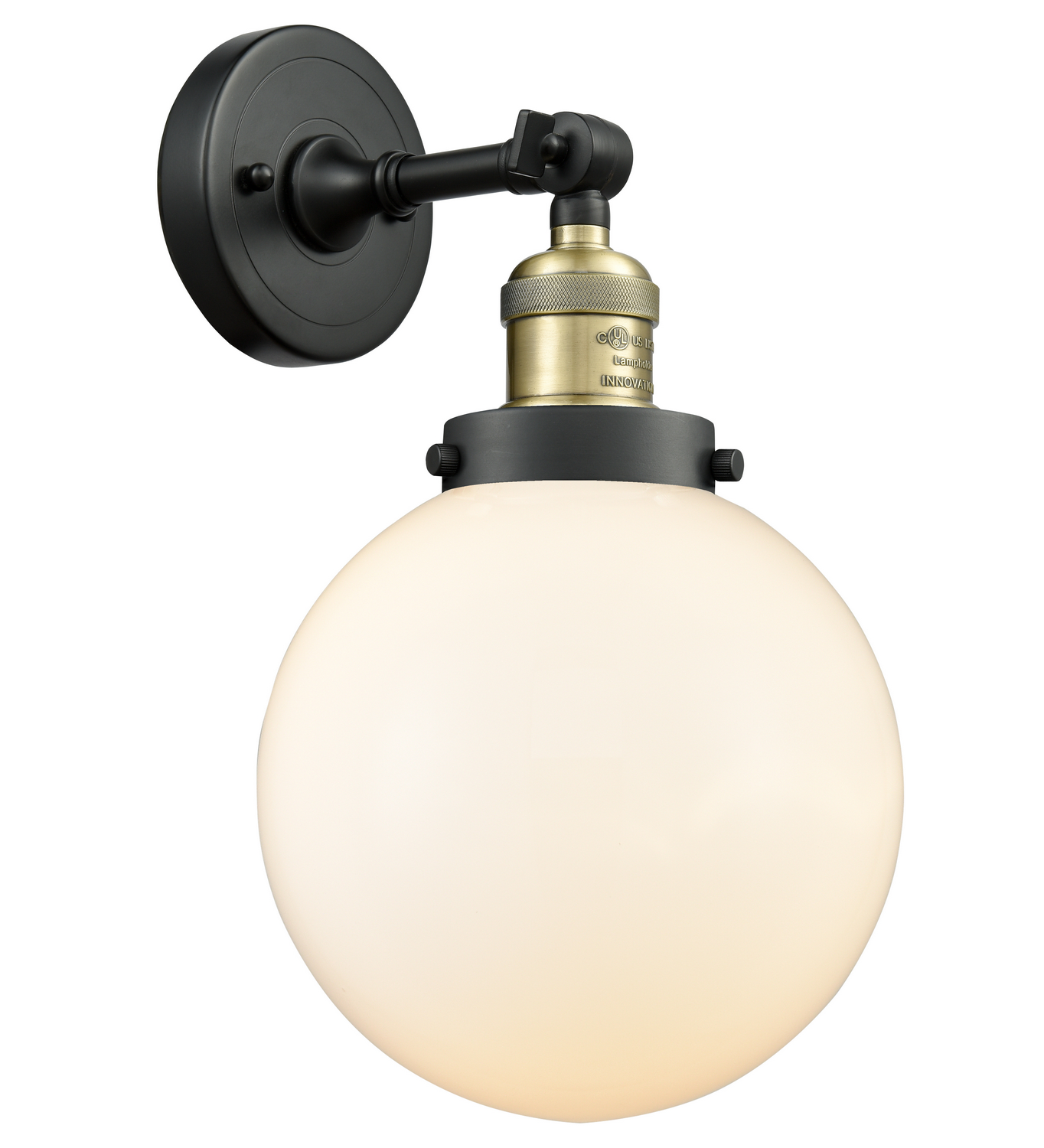 One Light Wall Sconce by Innovations - Franklin Restoration Collection, Black Antique Brass Finish - 203-BAB-G201-8