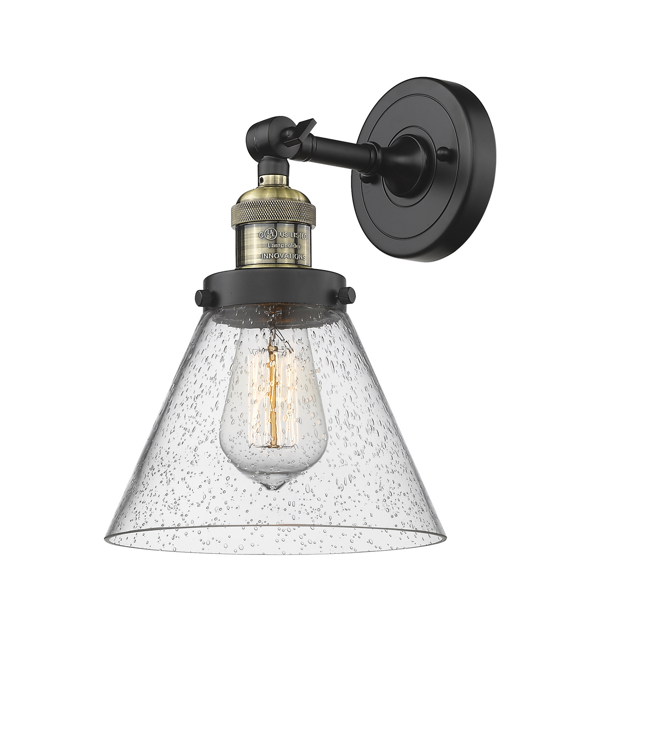 LED Wall Sconce by Innovations - Franklin Restoration Collection, Black Antique Brass Finish - 203-BAB-G44-LED