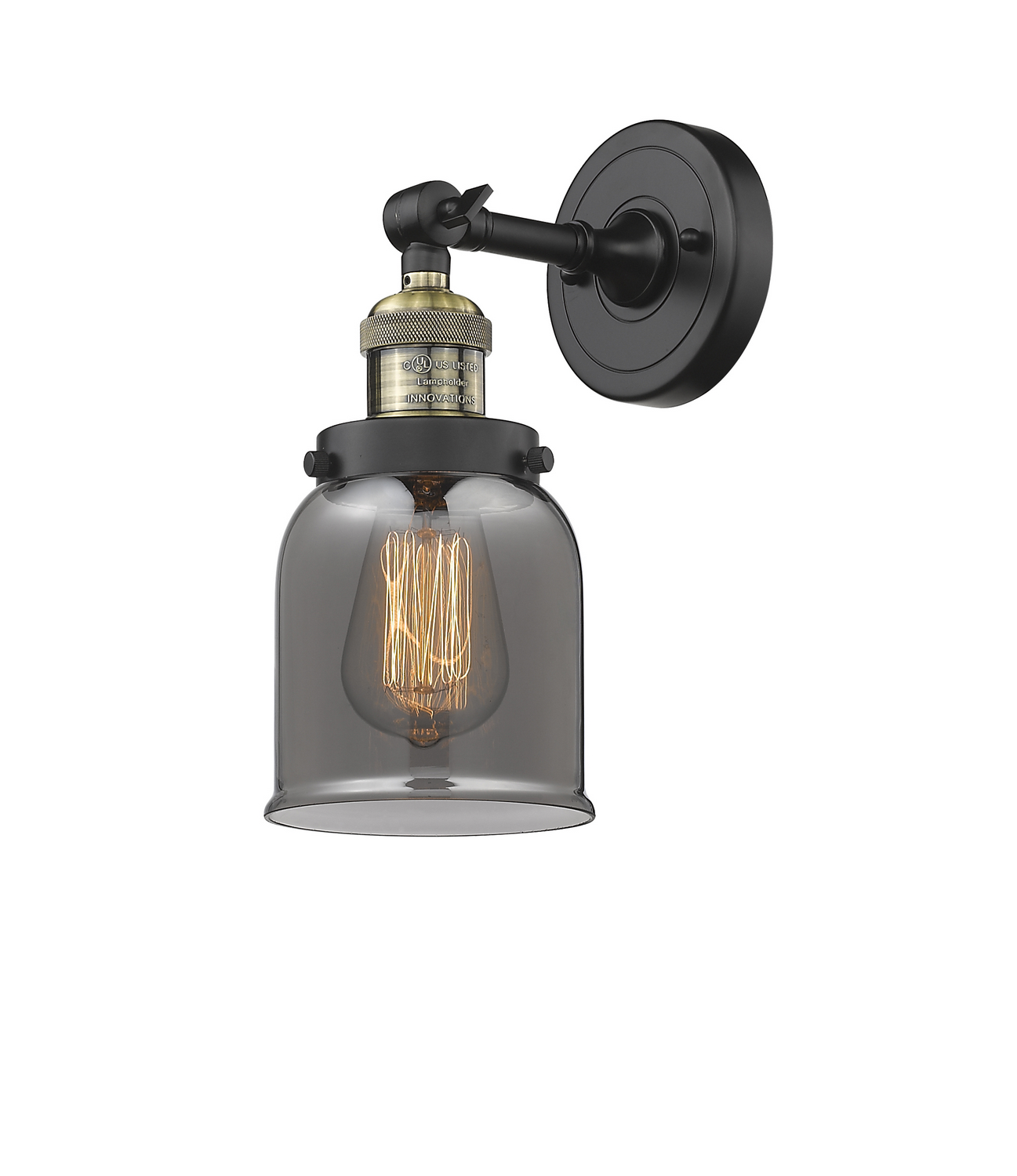 LED Wall Sconce by Innovations - Franklin Restoration Collection, Black Antique Brass Finish - 203-BAB-G53-LED