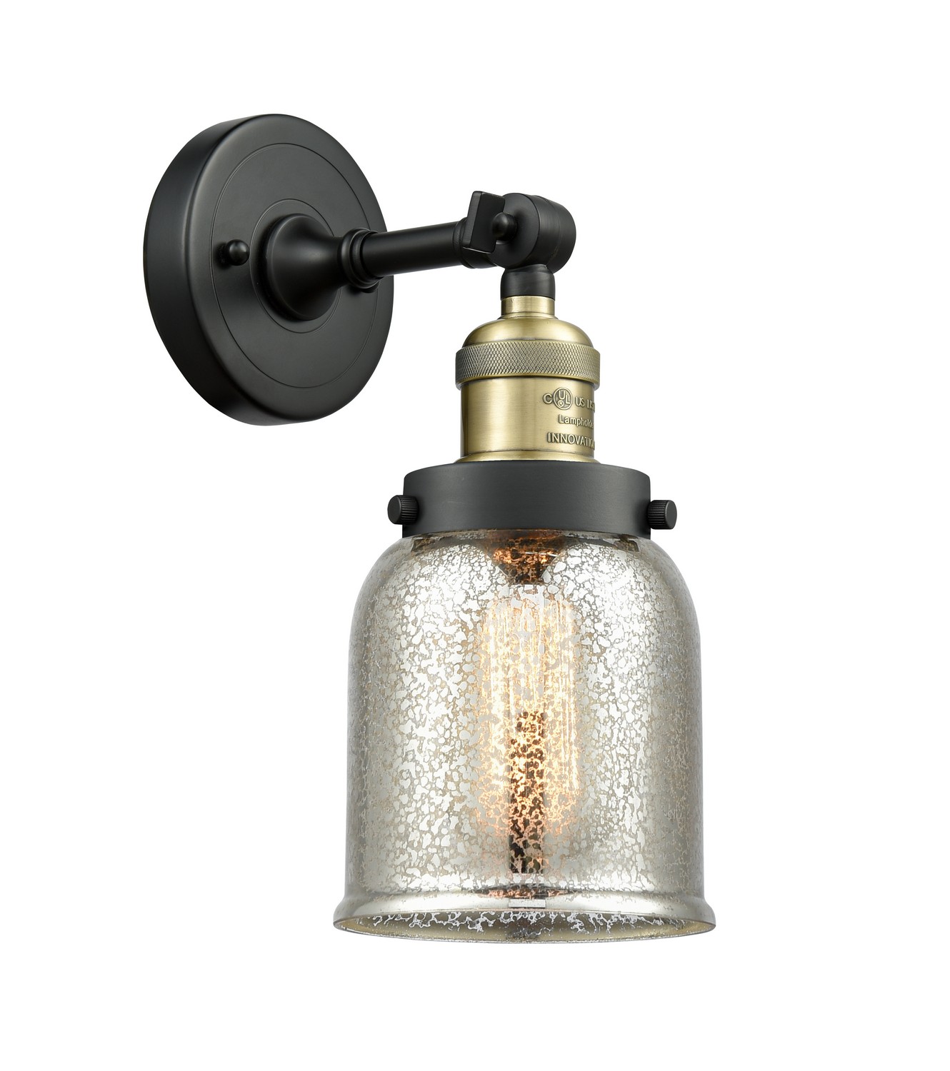 LED Wall Sconce by Innovations - Franklin Restoration Collection, Black Antique Brass Finish - 203-BAB-G58-LED