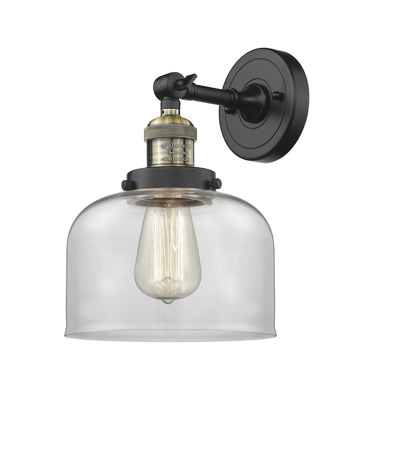LED Wall Sconce by Innovations - Franklin Restoration Collection, Black Antique Brass Finish - 203-BAB-G72-LED