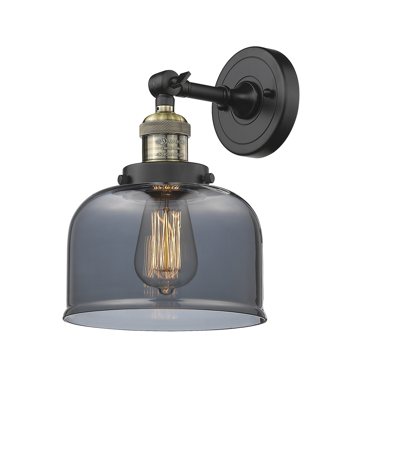 LED Wall Sconce by Innovations - Franklin Restoration Collection, Black Antique Brass Finish - 203-BAB-G73-LED