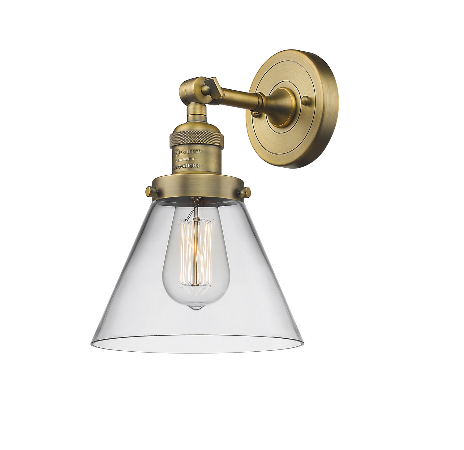 LED Wall Sconce by Innovations - Franklin Restoration Collection, Brushed Brass Finish - 203-BB-G42-LED