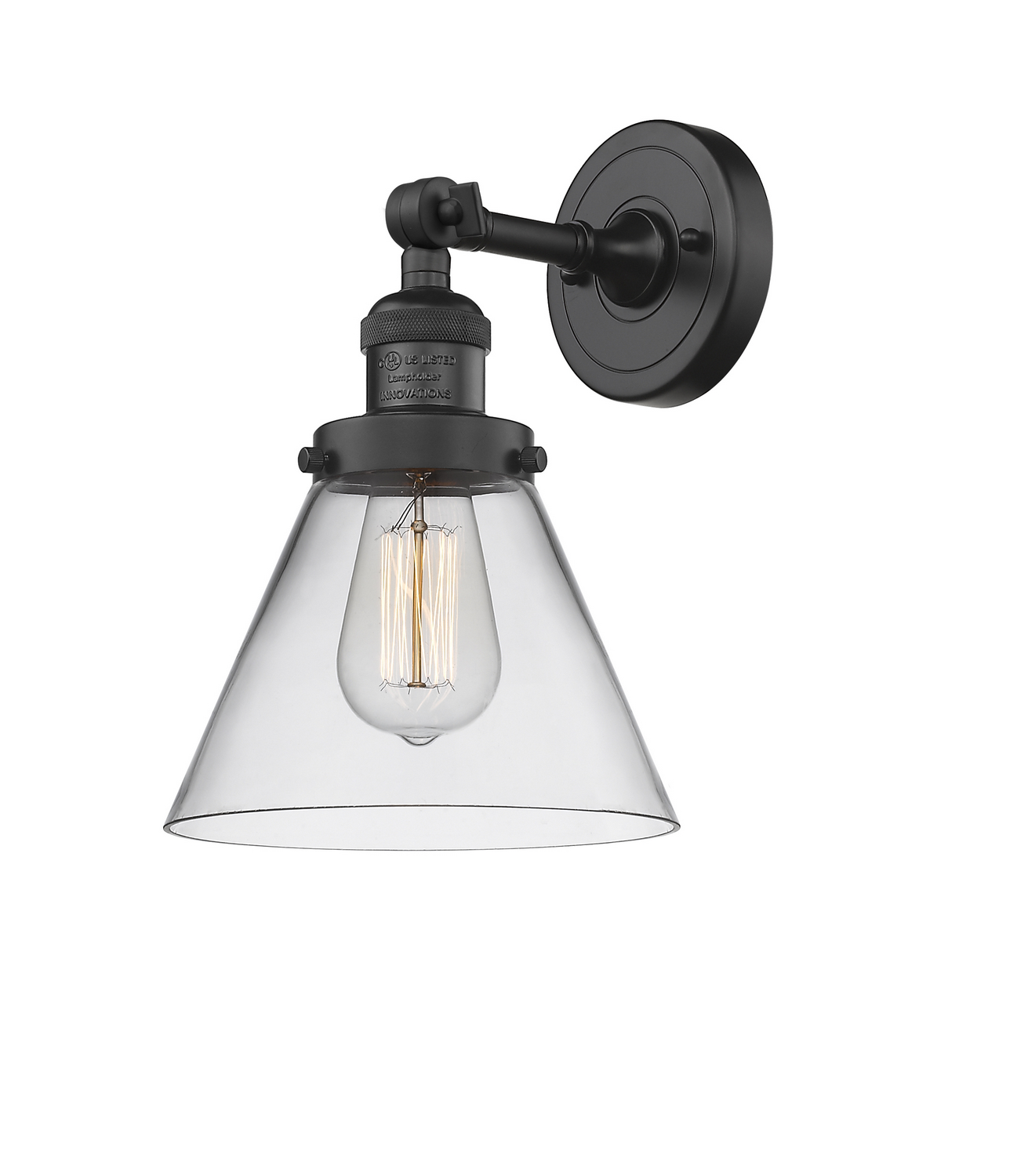 LED Wall Sconce by Innovations - Franklin Restoration Collection, Matte Black Finish - 203-BK-G42-LED