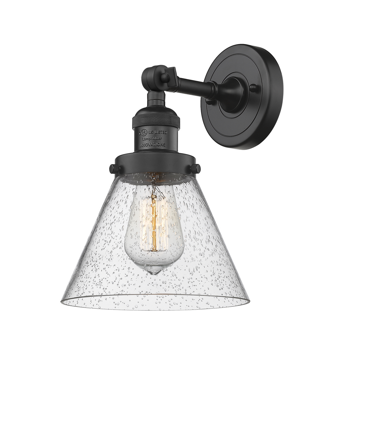 LED Wall Sconce by Innovations - Franklin Restoration Collection, Matte Black Finish - 203-BK-G44-LED