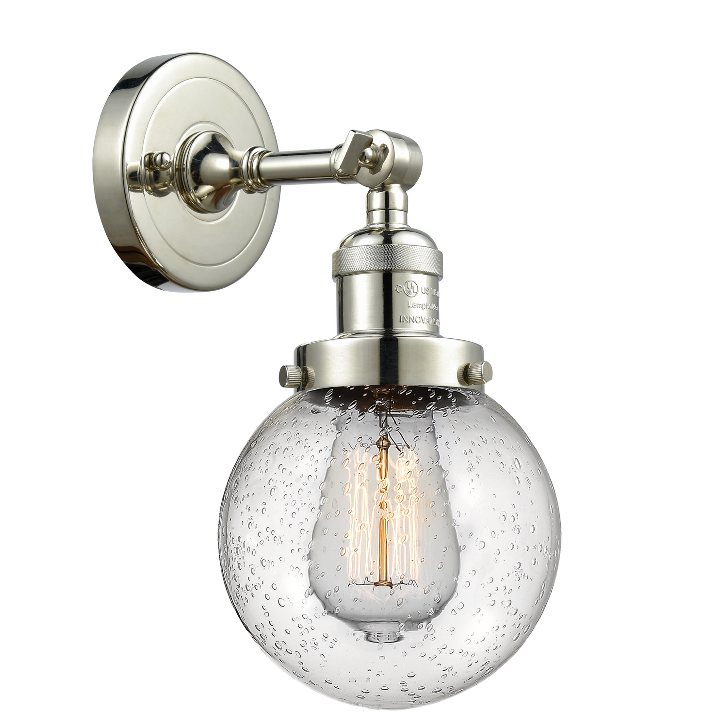 LED Wall Sconce by Innovations - Franklin Restoration Collection, Polished Nickel Finish - 203-PN-G204-6-LED