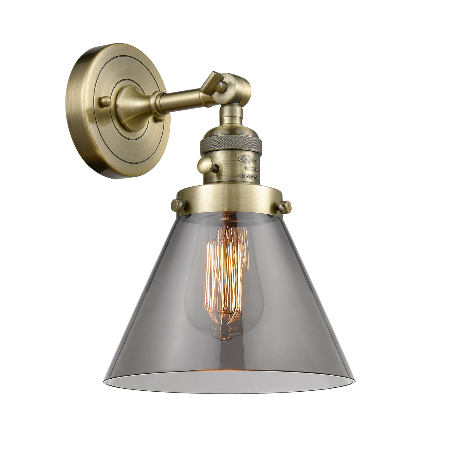 One Light Wall Sconce by Innovations - Franklin Restoration Collection, Antique Brass Finish - 203SW-AB-G43