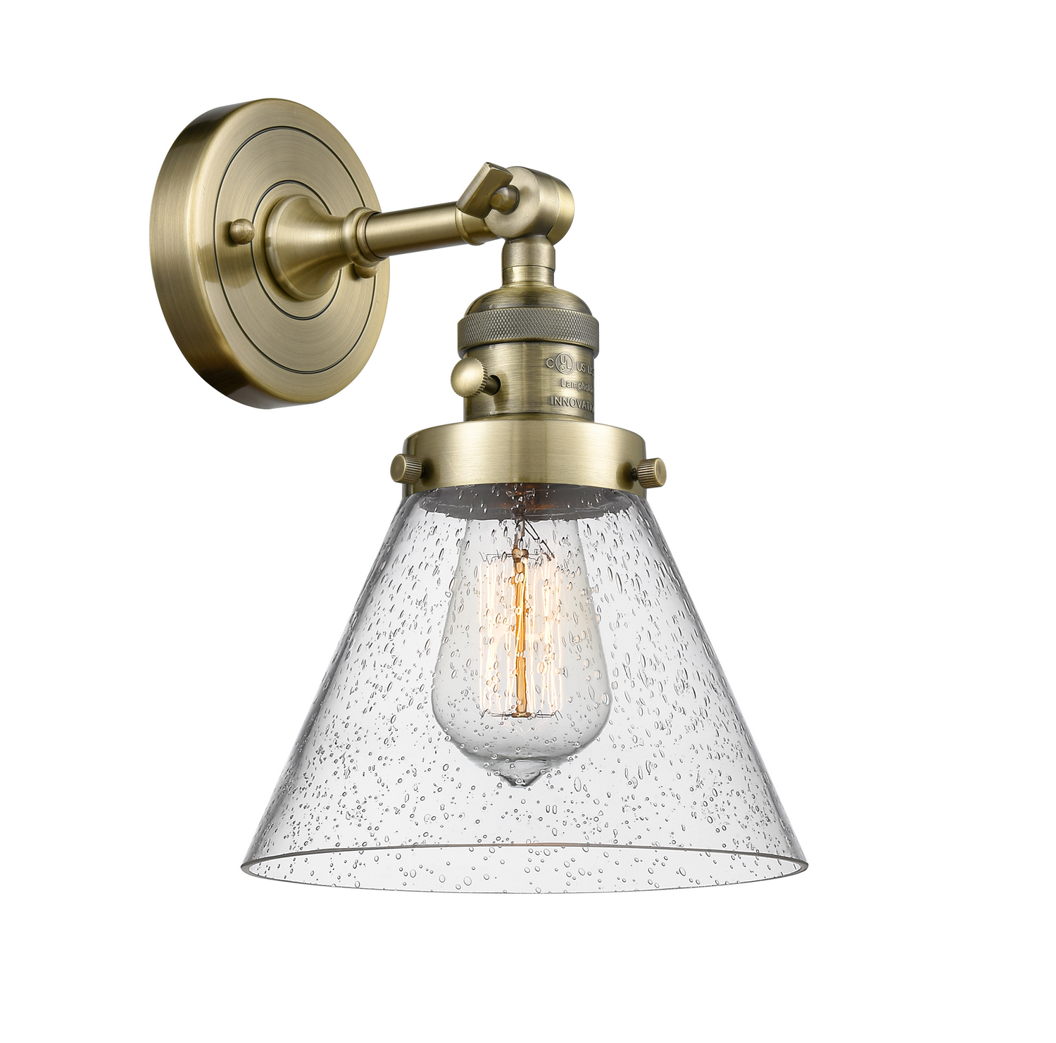 LED Wall Sconce by Innovations - Franklin Restoration Collection, Antique Brass Finish - 203SW-AB-G44-LED