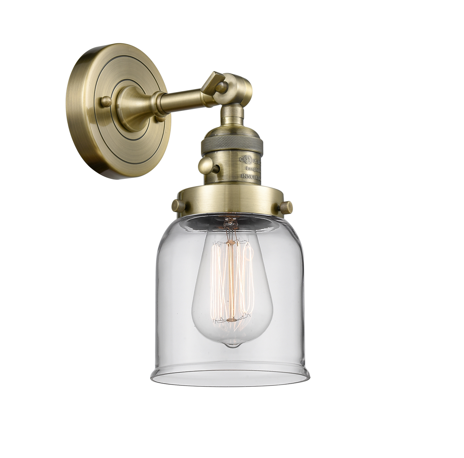 LED Wall Sconce by Innovations - Franklin Restoration Collection, Antique Brass Finish - 203SW-AB-G52-LED