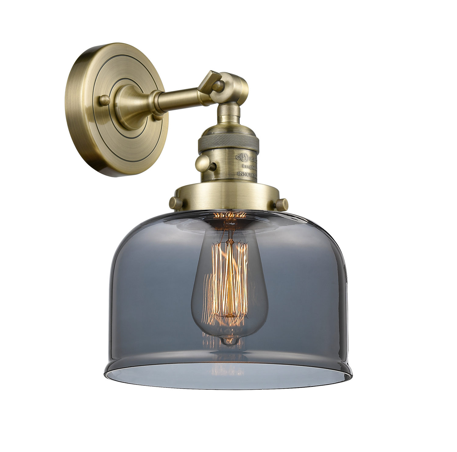 LED Wall Sconce by Innovations - Franklin Restoration Collection, Antique Brass Finish - 203SW-AB-G73-LED