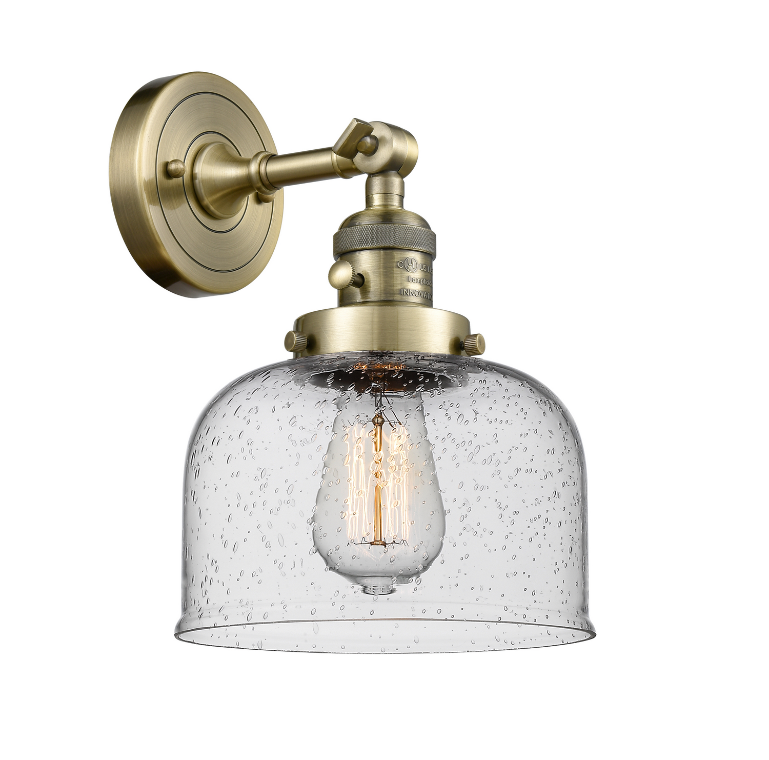 One Light Wall Sconce by Innovations - Franklin Restoration Collection, Antique Brass Finish - 203SW-AB-G74