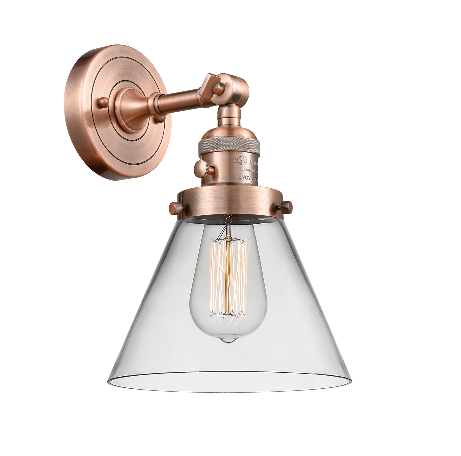 LED Wall Sconce by Innovations - Franklin Restoration Collection, Antique Copper Finish - 203SW-AC-G42-LED