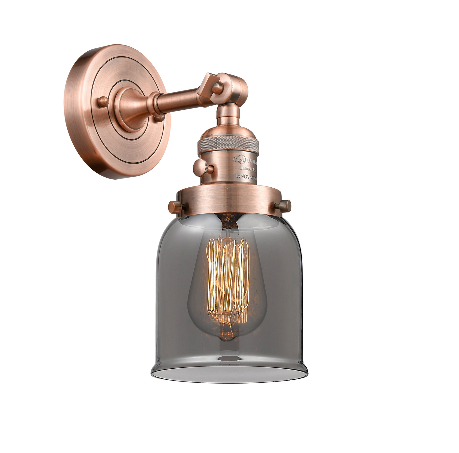 LED Wall Sconce by Innovations - Franklin Restoration Collection, Antique Copper Finish - 203SW-AC-G53-LED