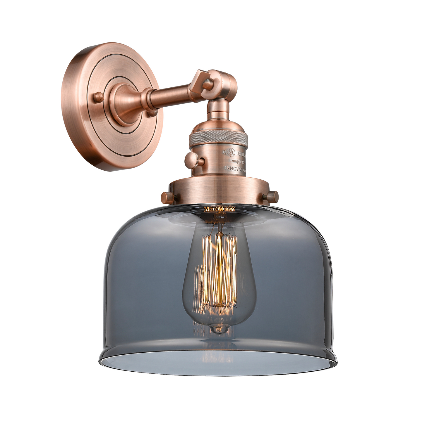 LED Wall Sconce by Innovations - Franklin Restoration Collection, Antique Copper Finish - 203SW-AC-G73-LED