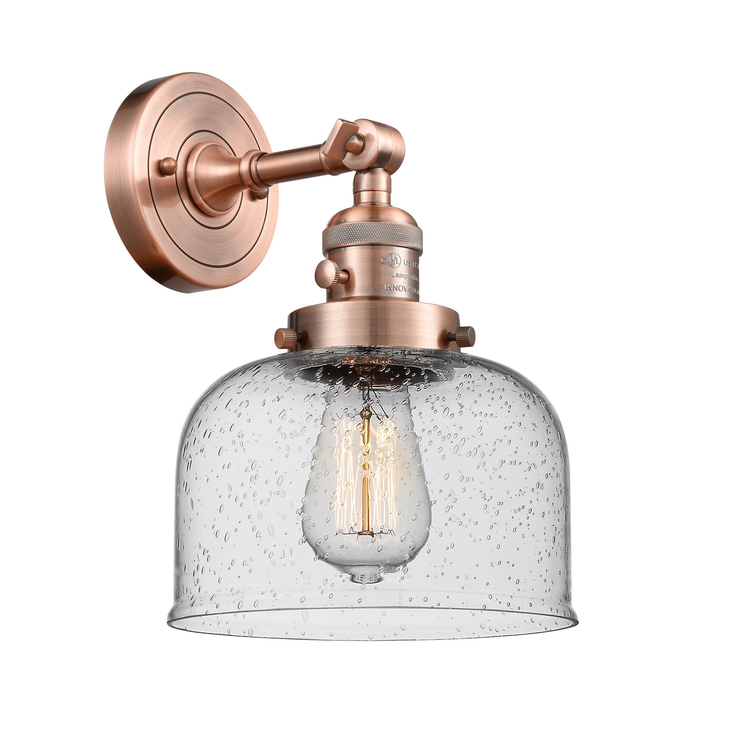 LED Wall Sconce by Innovations - Franklin Restoration Collection, Antique Copper Finish - 203SW-AC-G74-LED