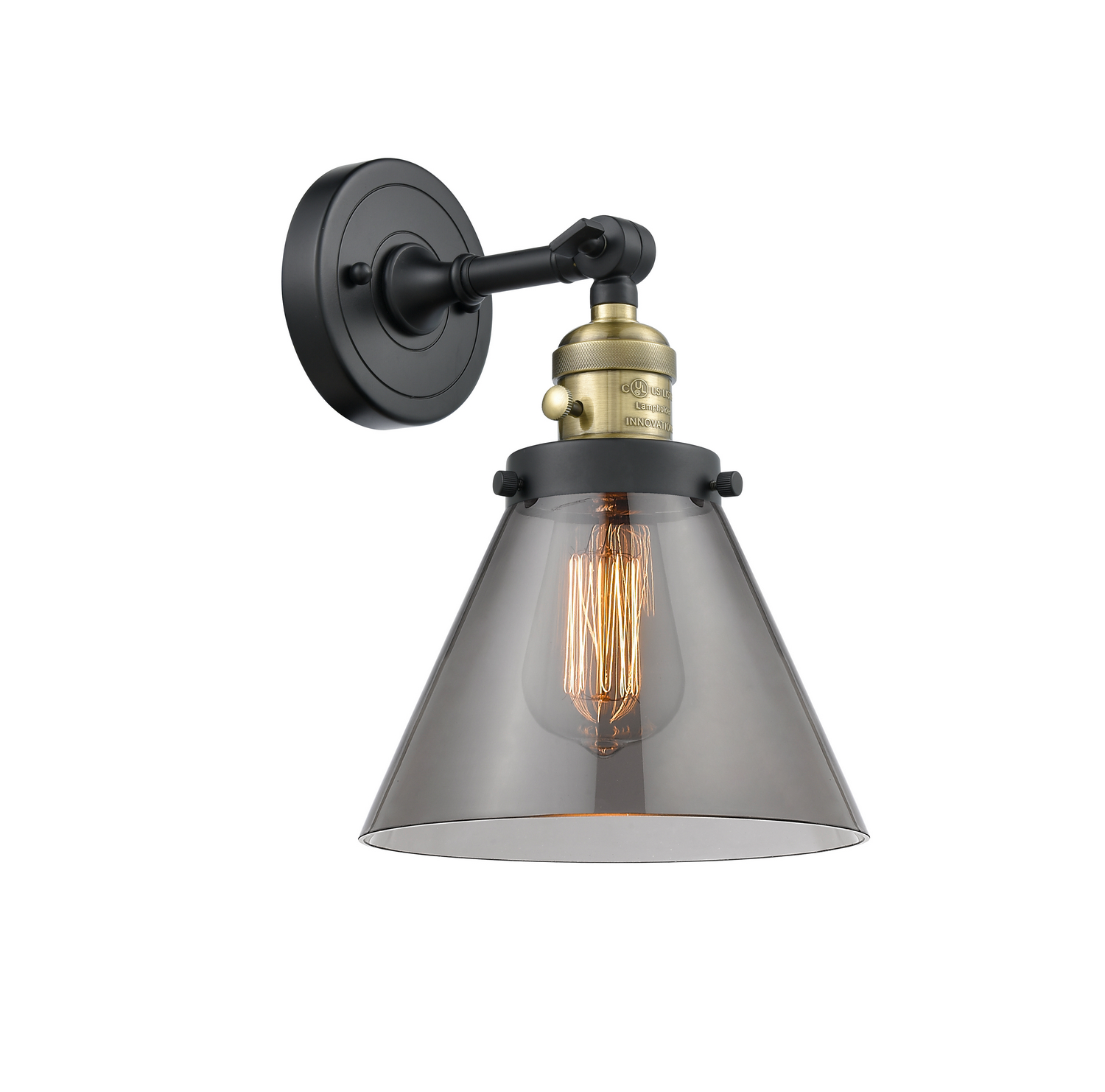 One Light Wall Sconce by Innovations - Franklin Restoration Collection, Black Antique Brass Finish - 203SW-BAB-G43