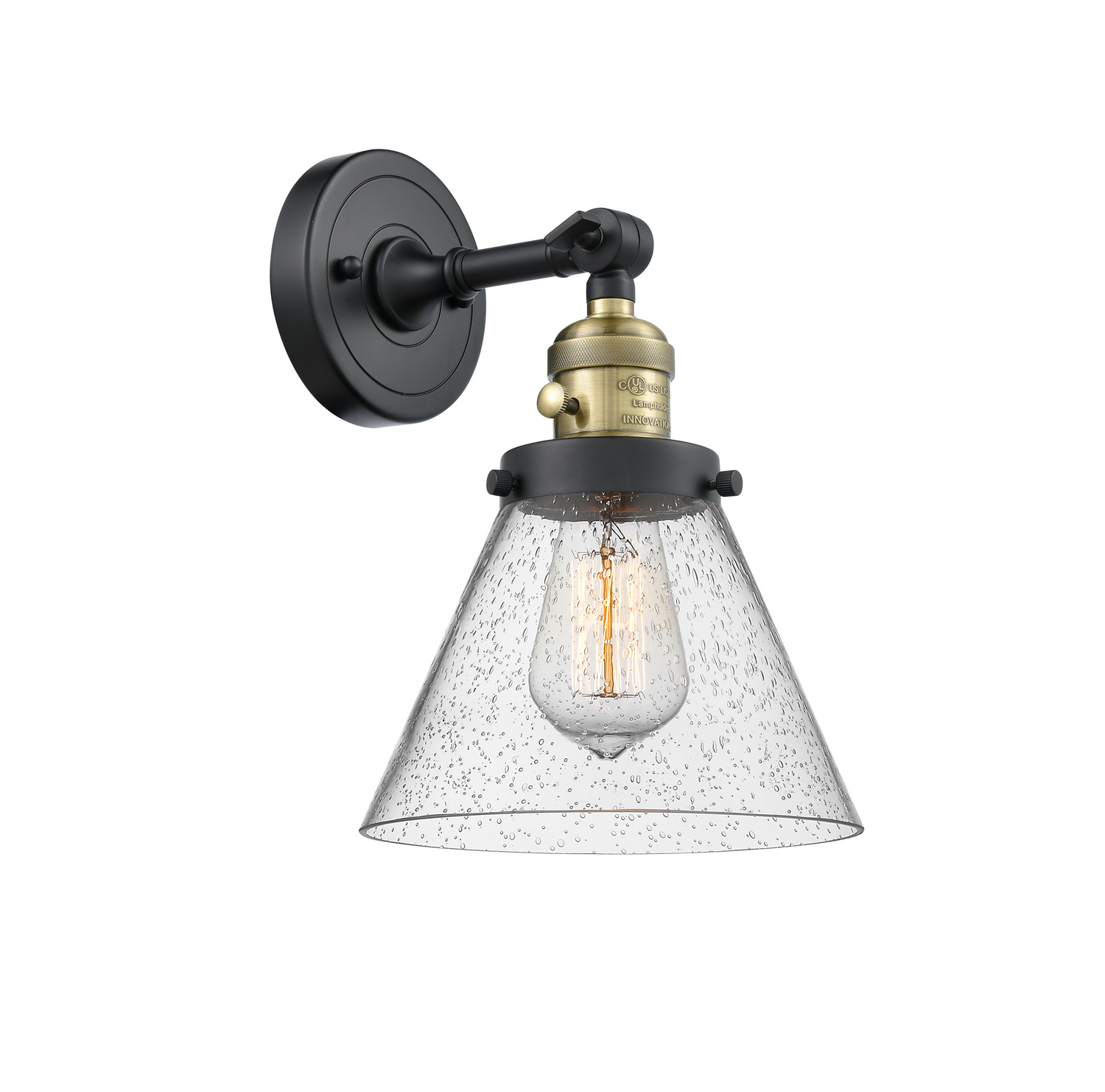 LED Wall Sconce by Innovations - Franklin Restoration Collection, Black Antique Brass Finish - 203SW-BAB-G44-LED