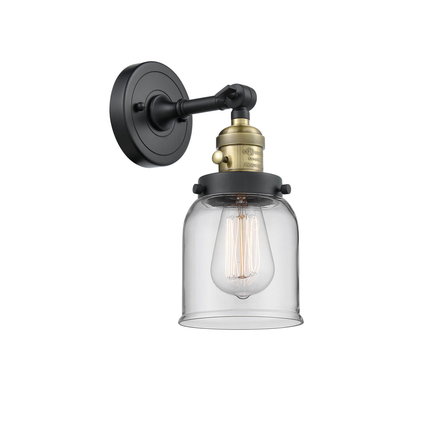 LED Wall Sconce by Innovations - Franklin Restoration Collection, Black Antique Brass Finish - 203SW-BAB-G52-LED