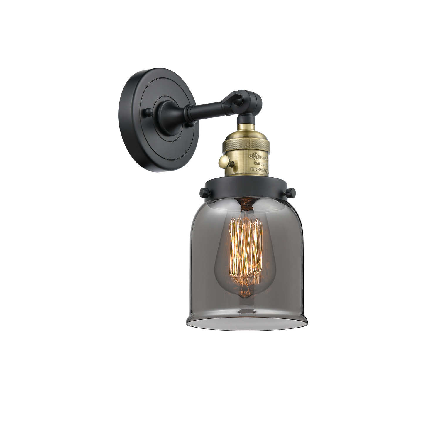 LED Wall Sconce by Innovations - Franklin Restoration Collection, Black Antique Brass Finish - 203SW-BAB-G53-LED