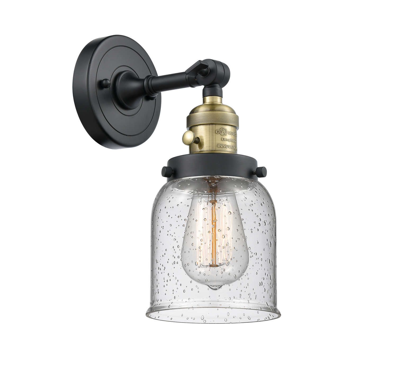LED Wall Sconce by Innovations - Franklin Restoration Collection, Black Antique Brass Finish - 203SW-BAB-G54-LED
