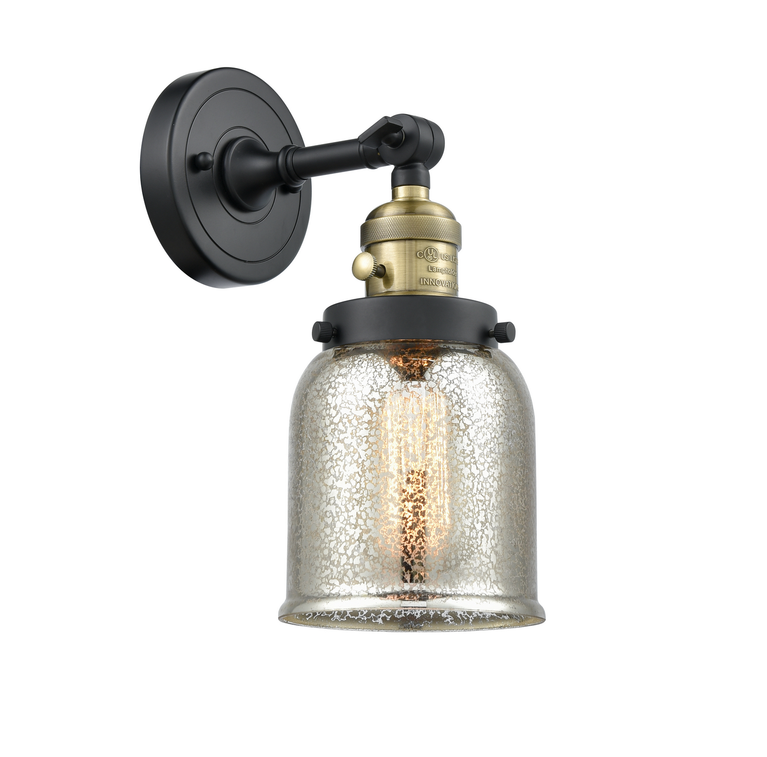 One Light Wall Sconce by Innovations - Franklin Restoration Collection, Black Antique Brass Finish - 203SW-BAB-G58