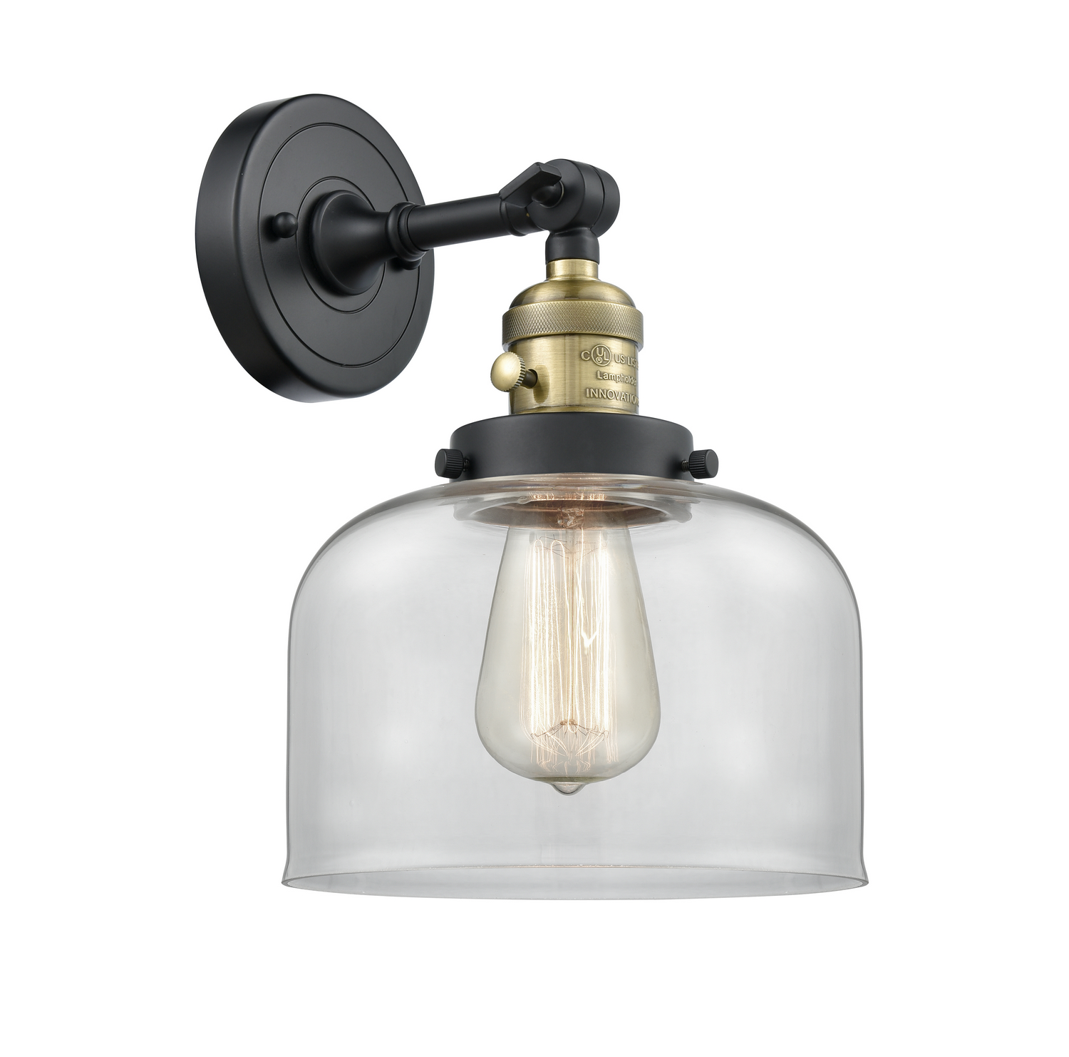 One Light Wall Sconce by Innovations - Franklin Restoration Collection, Black Antique Brass Finish - 203SW-BAB-G72