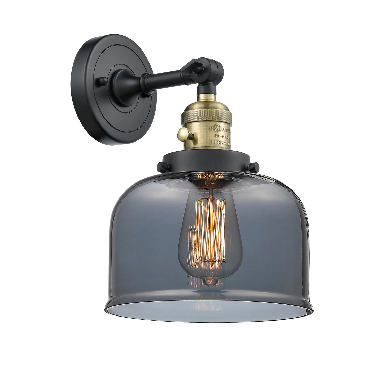 LED Wall Sconce by Innovations - Franklin Restoration Collection, Black Antique Brass Finish - 203SW-BAB-G73-LED