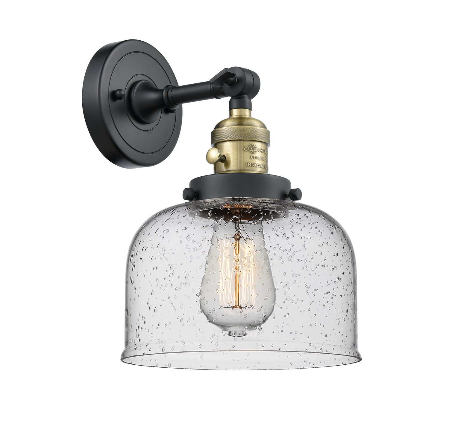 One Light Wall Sconce by Innovations - Franklin Restoration Collection, Black Antique Brass Finish - 203SW-BAB-G74