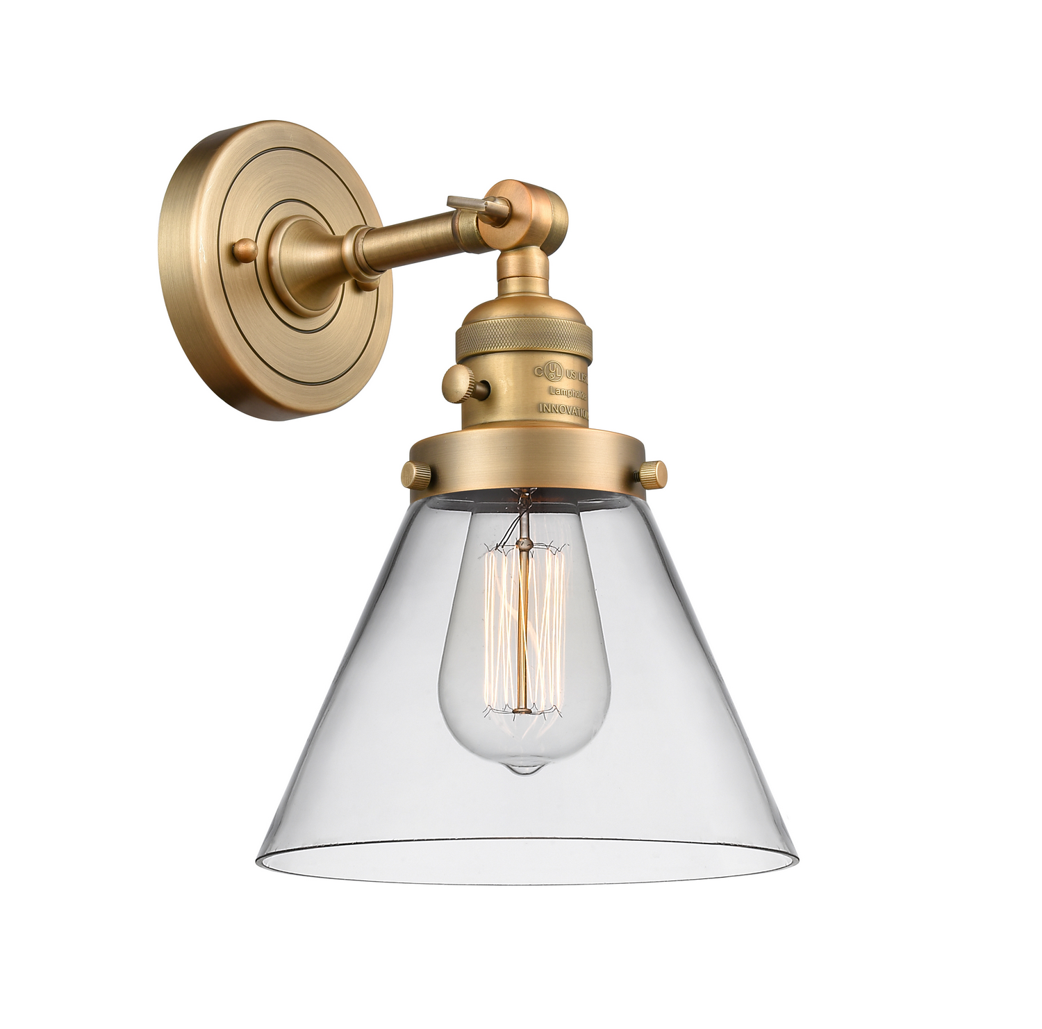 One Light Wall Sconce by Innovations - Franklin Restoration Collection, Brushed Brass Finish - 203SW-BB-G42