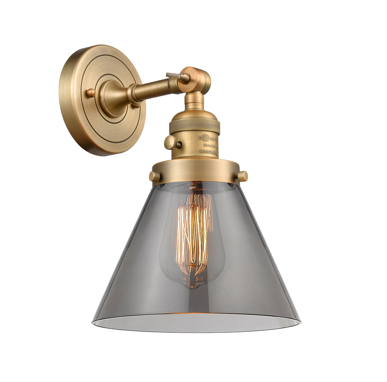 LED Wall Sconce by Innovations - Franklin Restoration Collection, Brushed Brass Finish - 203SW-BB-G43-LED