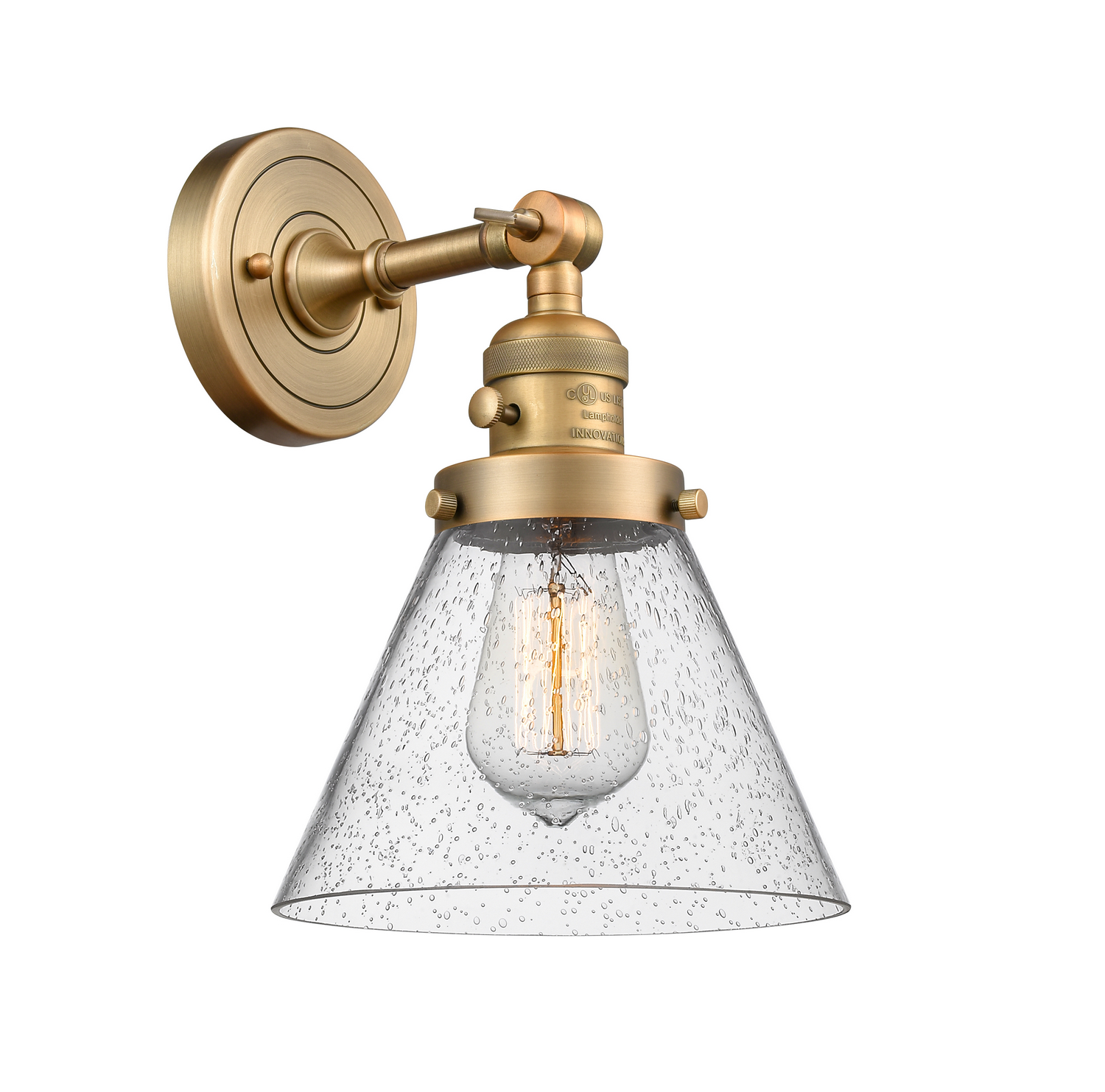 LED Wall Sconce by Innovations - Franklin Restoration Collection, Brushed Brass Finish - 203SW-BB-G44-LED