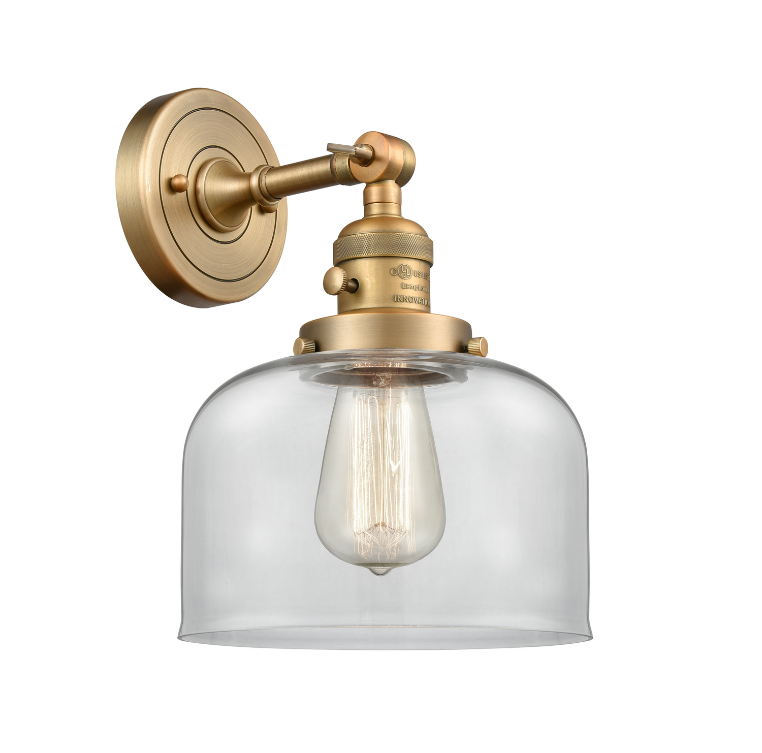One Light Wall Sconce by Innovations - Franklin Restoration Collection, Brushed Brass Finish - 203SW-BB-G72