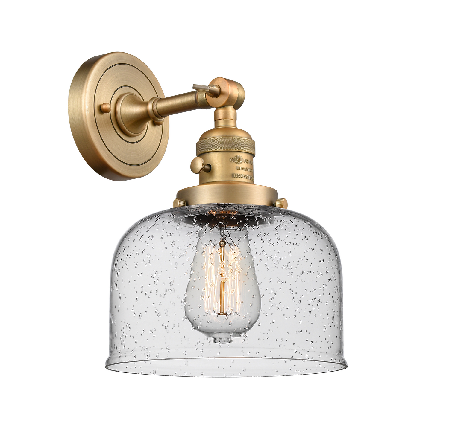 One Light Wall Sconce by Innovations - Franklin Restoration Collection, Brushed Brass Finish - 203SW-BB-G74