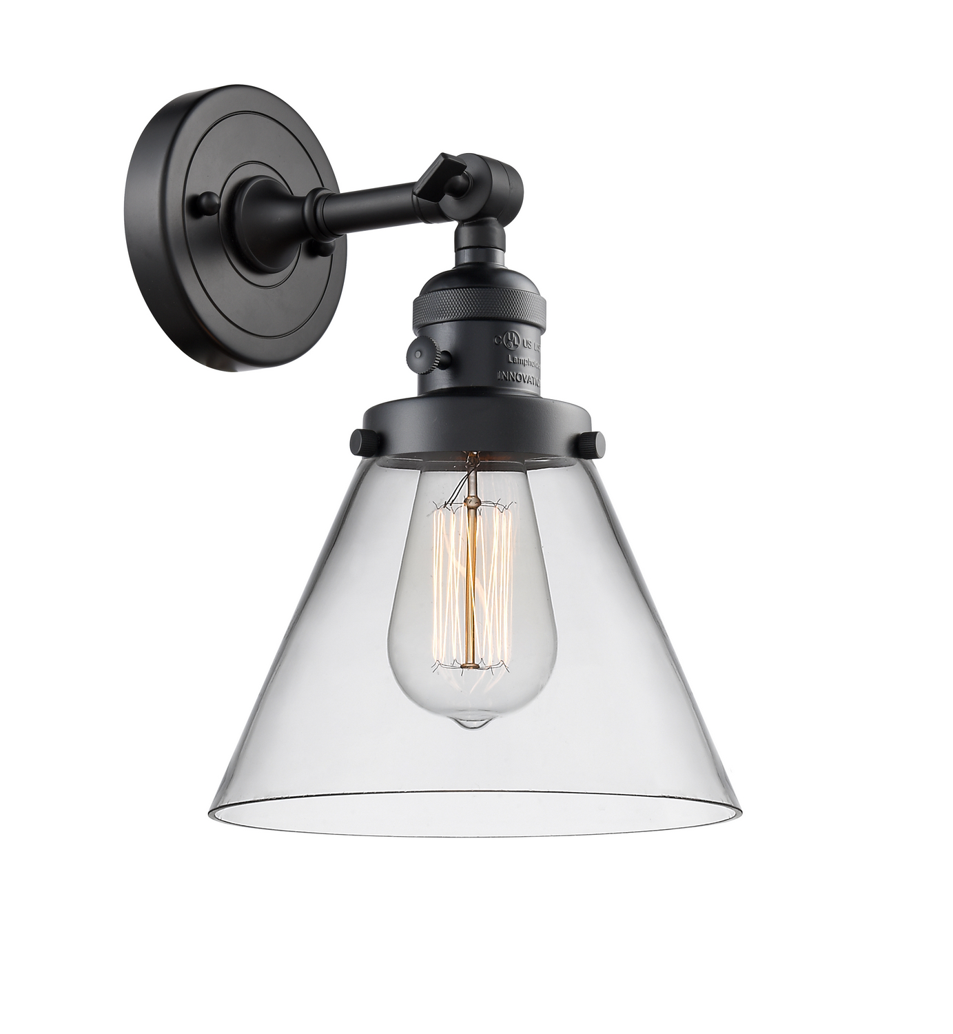 LED Wall Sconce by Innovations - Franklin Restoration Collection, Matte Black Finish - 203SW-BK-G42-LED