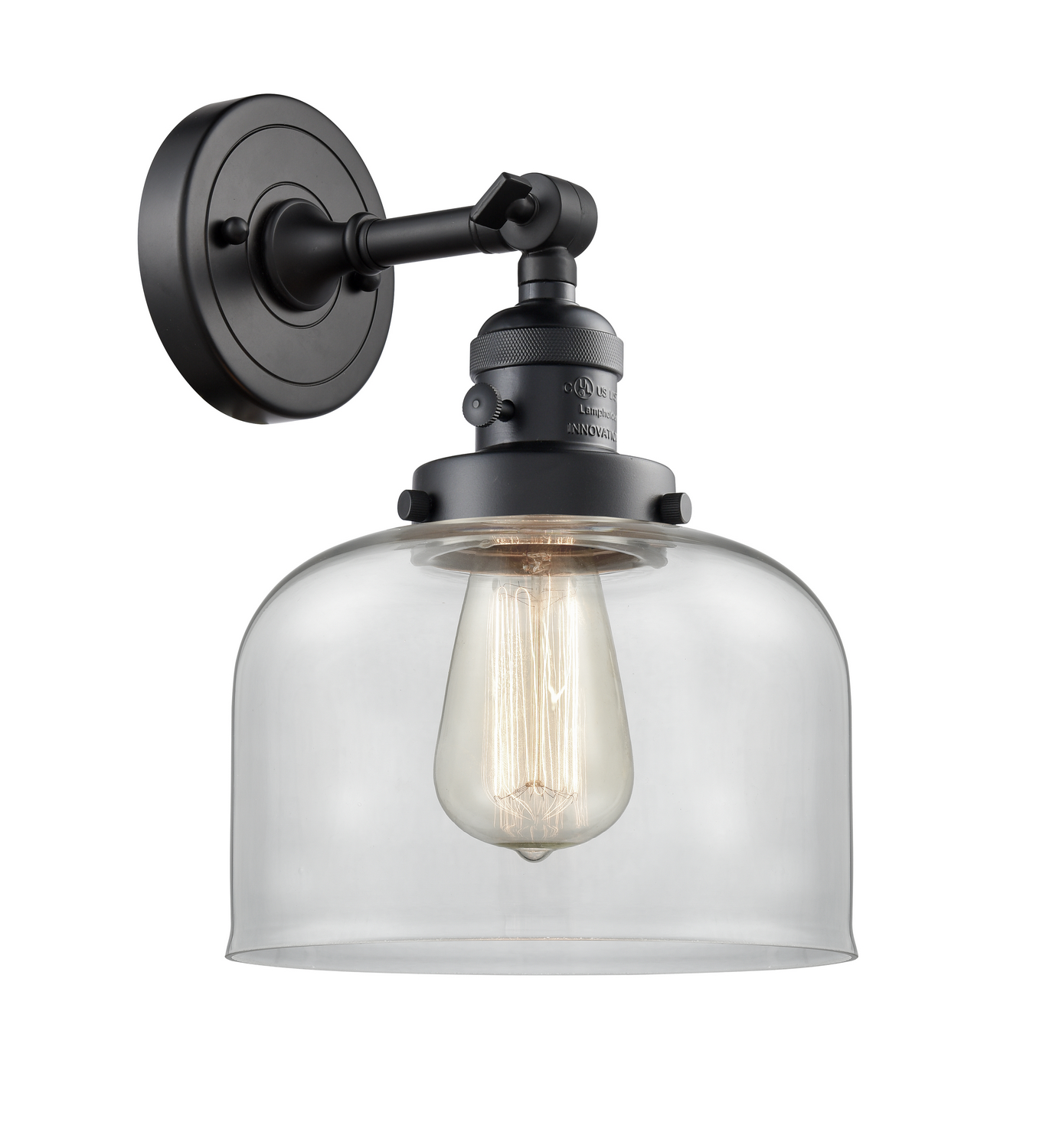 One Light Wall Sconce by Innovations - Franklin Restoration Collection, Matte Black Finish - 203SW-BK-G72