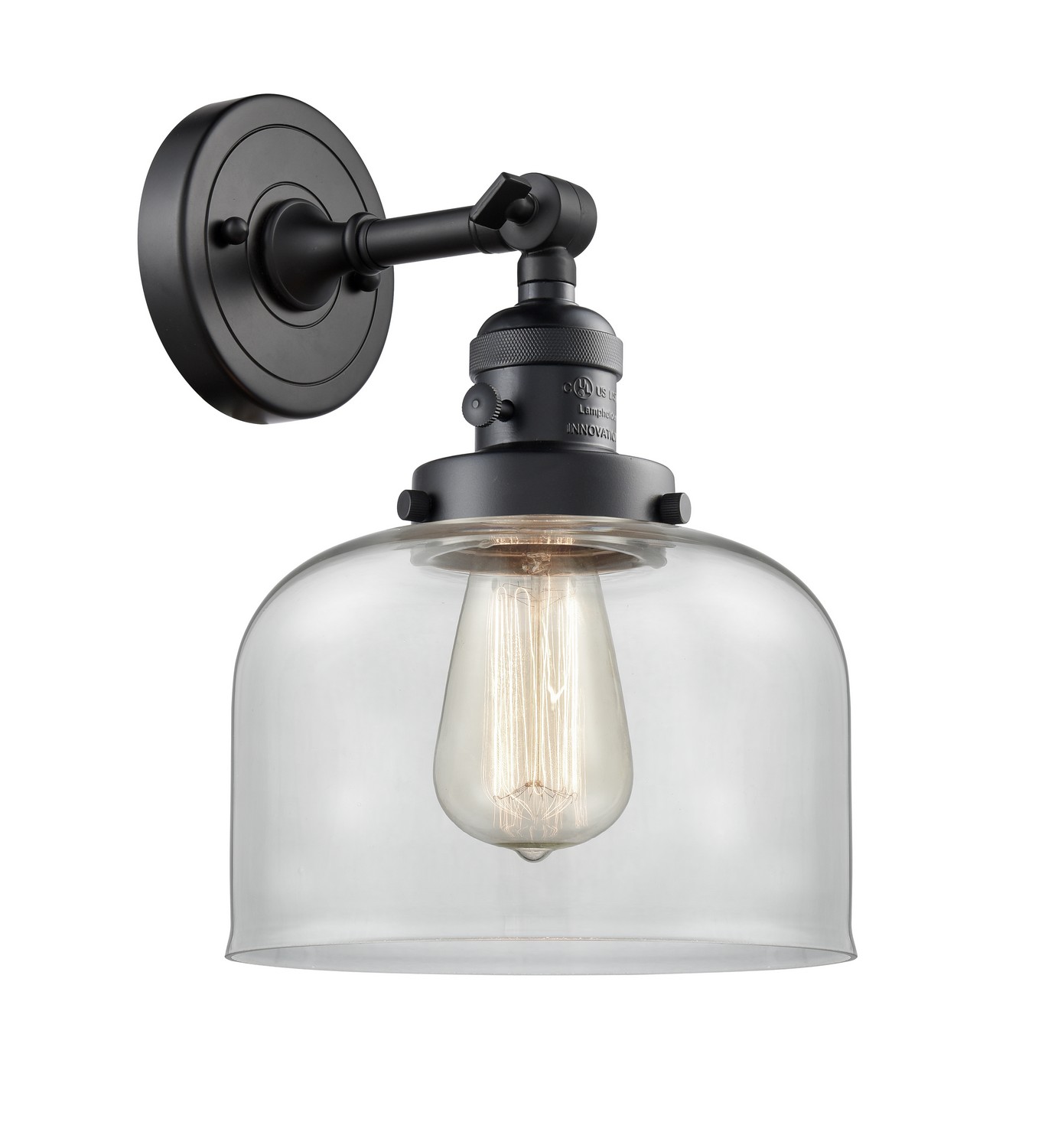 LED Wall Sconce by Innovations - Franklin Restoration Collection, Matte Black Finish - 203SW-BK-G72-LED