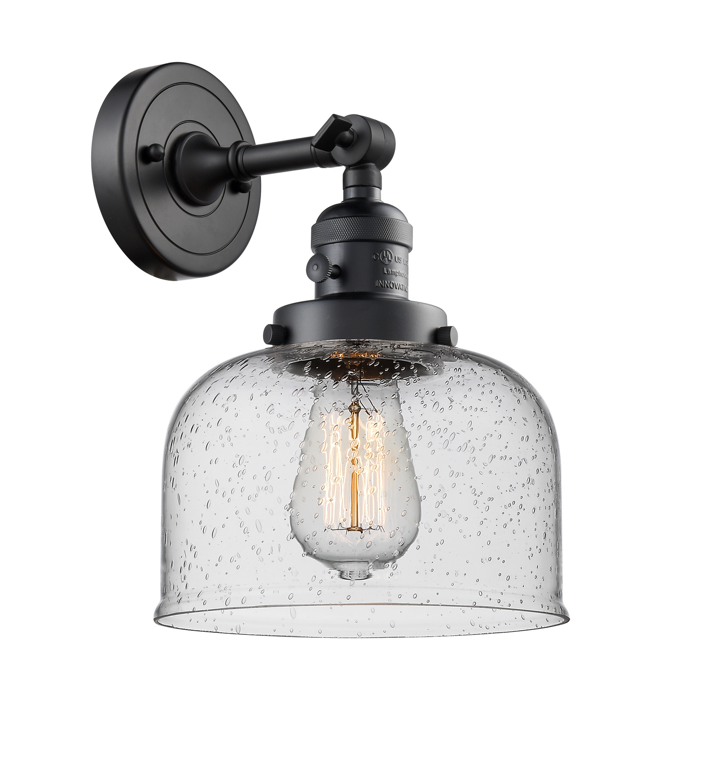 One Light Wall Sconce by Innovations - Franklin Restoration Collection, Matte Black Finish - 203SW-BK-G74