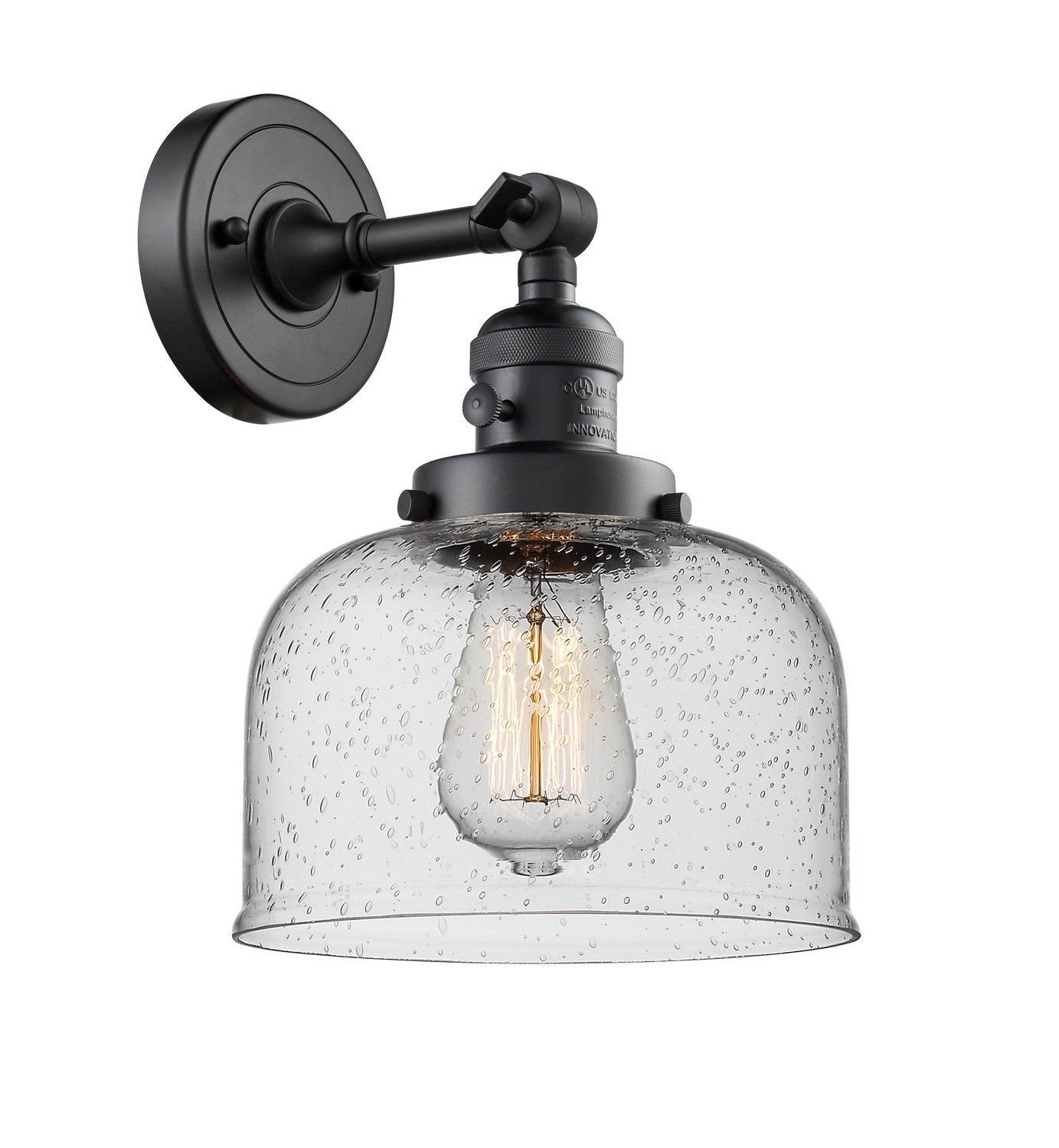 LED Wall Sconce by Innovations - Franklin Restoration Collection, Matte Black Finish - 203SW-BK-G74-LED