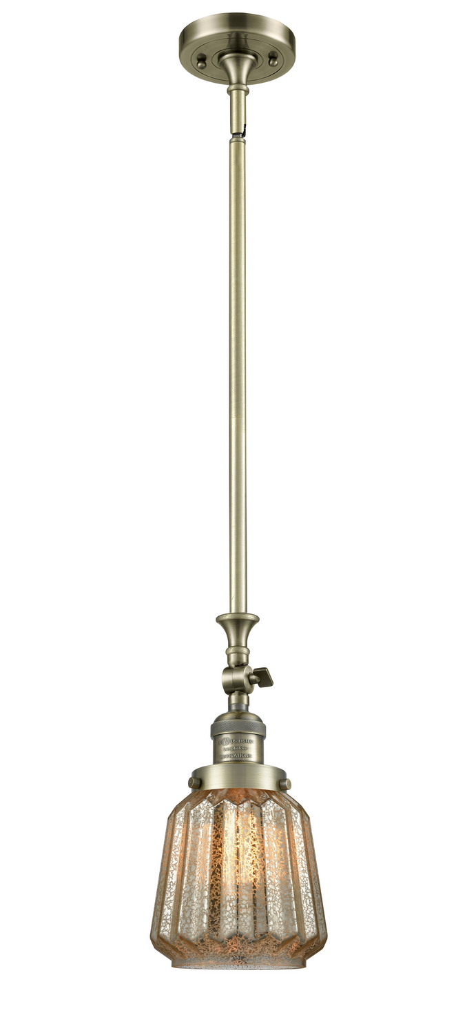 One Light Mini Pendant by Innovations - Franklin Restoration Collection, Antique Brass Finish - 206-AB-G146